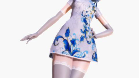 【MMD】-短旗袍式-【ECHO黑白丝】